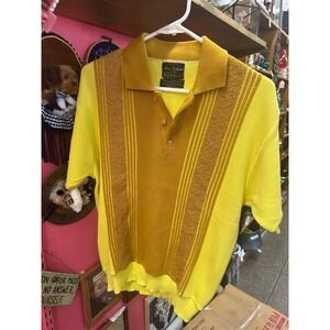 Vintage Sears Mens Fashion Yellow Sweater Shirt